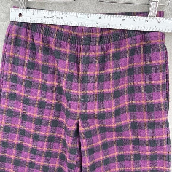 Tna Aritzia Oakwood Organic Cotton Flannel Plaid Pull On Pants Purple - Picture 10 of 12